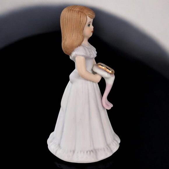 Enesco Growing Up Birthday Girls Age 8 Brunette Porcelain Figurine 1982 - Picture 4 of 14